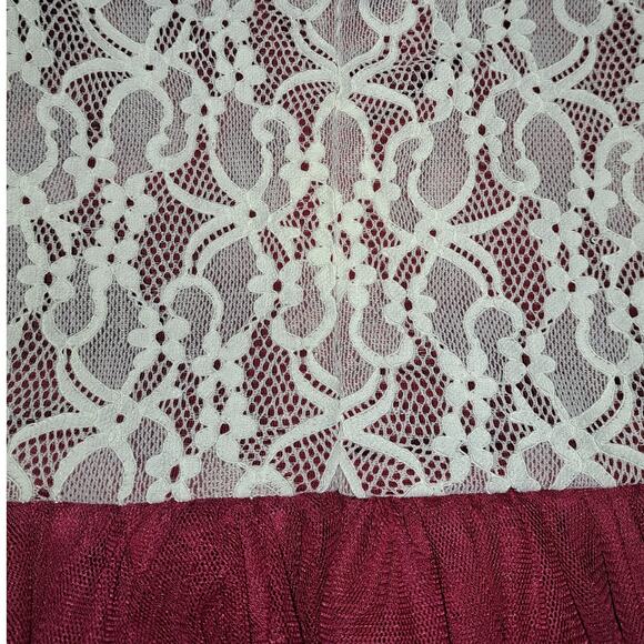 Baby Girls One Piece Burgundy & White Winter Dress Size 9-12m - Picture 12 of 12